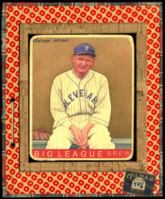 Picture, Helmar Brewing, R319-Helmar Card # 489, Walter JOHNSON (HOF), Sitting in dugout, Cleveland Indians